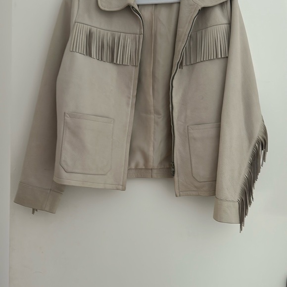 Banana Republic Saguaro leather fringe jacket size small - Picture 1 of 3